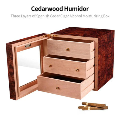 Montreux Époque Elegant Wooden Cigar Humidor - Montreux Époque