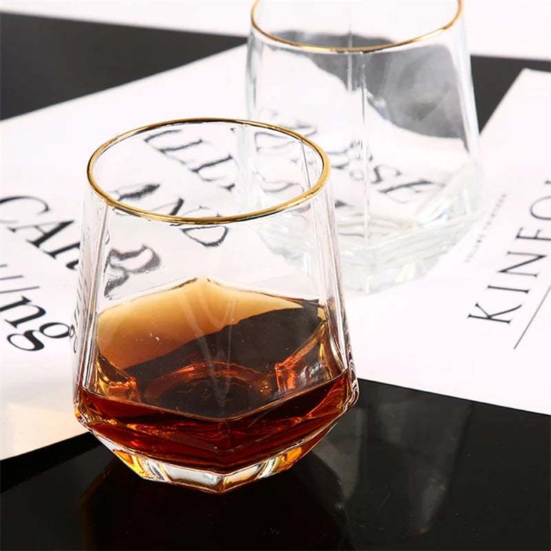 Montreux Époque Hexagonal Gold-Rimmed Glass Set